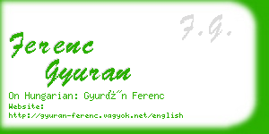 ferenc gyuran business card